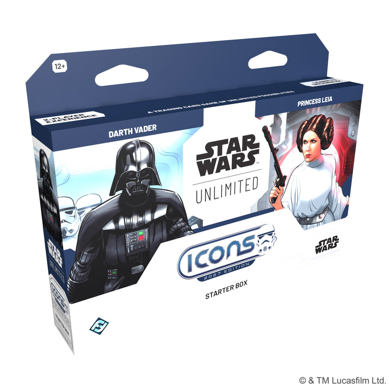 Load image into Gallery viewer, Star Wars: Unlimited - Icons 2027 Edition: Starter Box - Front of box featuring art of Darth Vader and Princess Leia.

