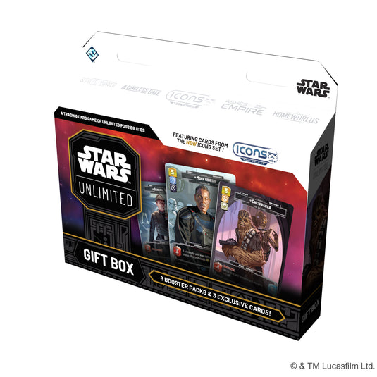 Star Wars: Unlimited - 2026 Giftbox - Front of packaging with images of Star Wars Unlimited Cards.