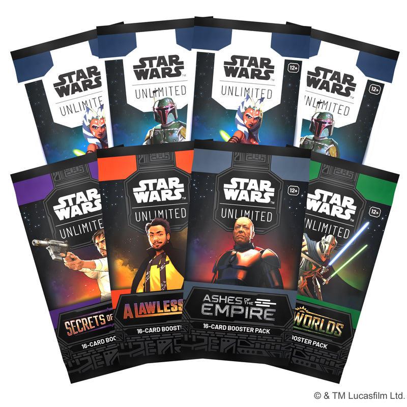 Load image into Gallery viewer, Star Wars: Unlimited - 2026 Giftbox - Star Wars Unlimited booster packs displayed featuring art of Star Wars characters.
