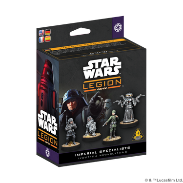 Star Wars: Legion - Imperial Specialists Expansions - front of box featuring images of miniatures. 