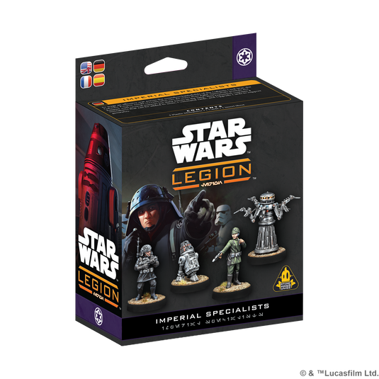 Star Wars: Legion - Imperial Specialists Expansions - front of box featuring images of miniatures. 