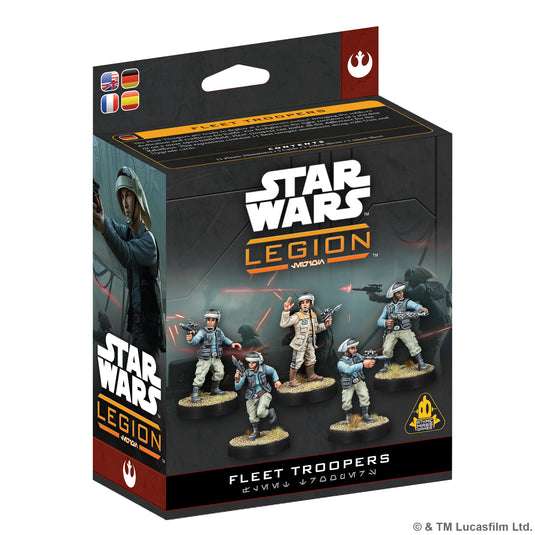 Star Wars: Legion - Fleet Troopers Unit - front of box with images of Fleet Trooper miniatures. 