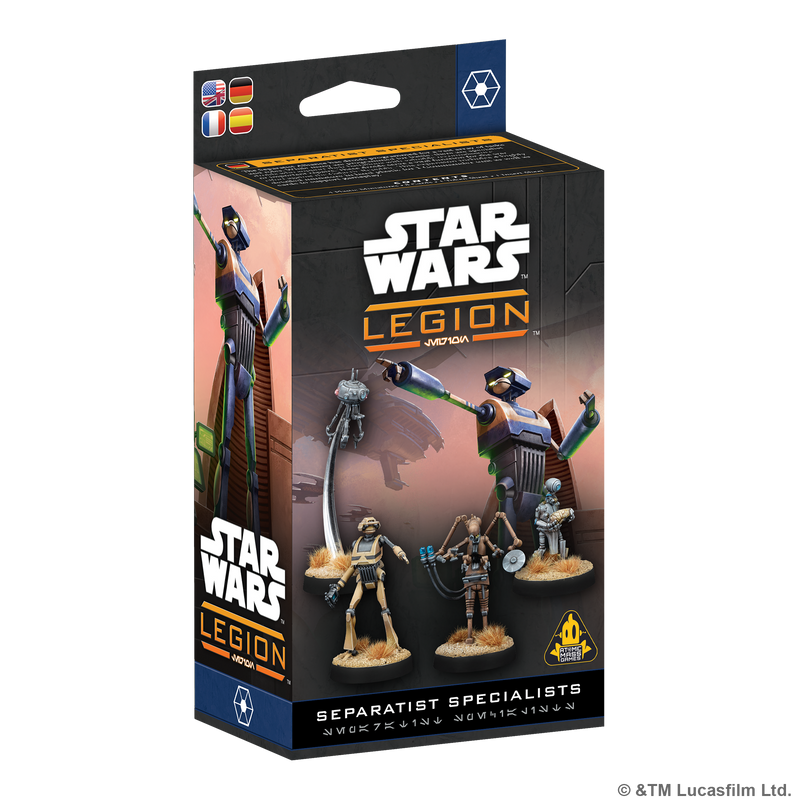 Load image into Gallery viewer, Star Wars: Legion - Separatist Specialists Expansion - front of box featuring images of Star Wars miniatures. 
