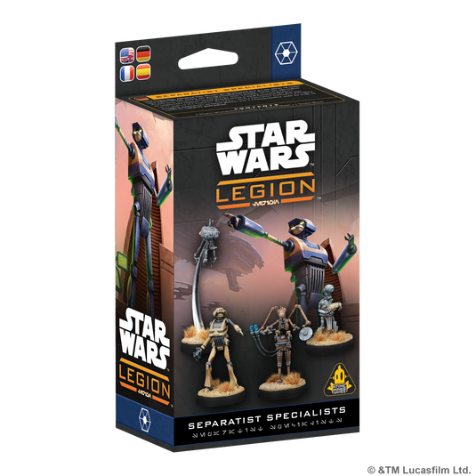 Star Wars: Legion - Separatist Specialists Expansion - front of box featuring images of Star Wars miniatures. 