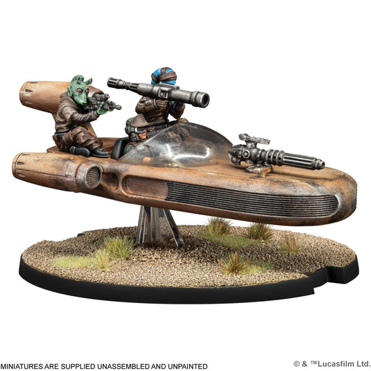 Star Wars: Legion - X-34 Landspeeder - X-34 Landspeeder miniature displayed. Note states miniatures are supplied unassembled and unpainted. 