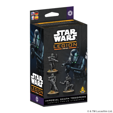 Star Wars: Legion – Imperial Death Troopers - front of box with images of Imperial Death Trooper miniatures.
