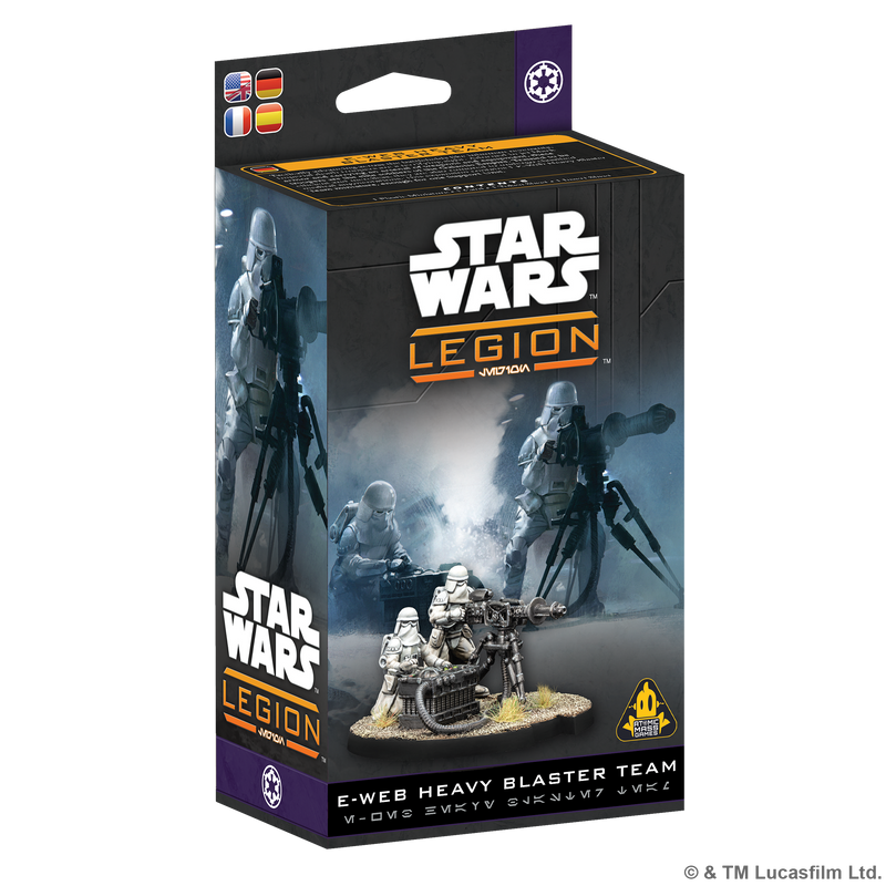 Load image into Gallery viewer, Star Wars: Legion – E-Web Heavy Blaster Team - front of box with image of E-Web Heavy Blaster Team miniature.
