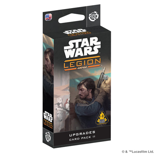 Star Wars: Legion – Upgrades Card Pack 2 - Front of packaging with art of Star Wars characters.