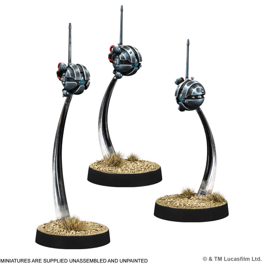 Star Wars: Legion -Darth Maul & Sith Probe Operative - Three probe operative miniatures displayed.