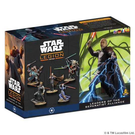 Star Wars: Legion – Leaders of the Separatist Alliance - Front of box featuring images of Star Wars miniatures. 