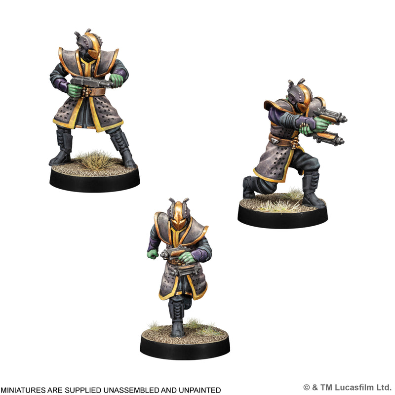 Load image into Gallery viewer, Star Wars: Legion – Black Sun Enforcers - Three miniatures displayed.

