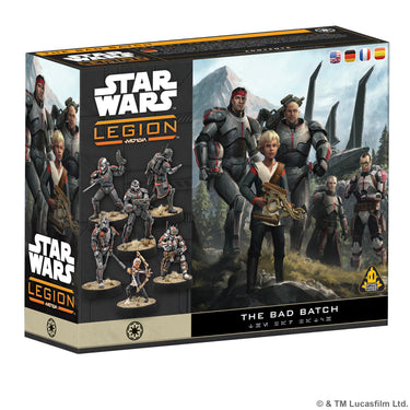 Star Wars: Legion - Bad Batch - front of box featuring art of Star Wars characters.