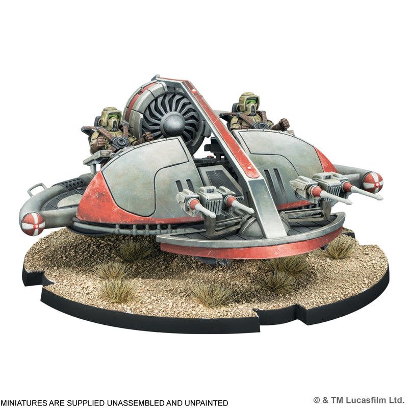 Load image into Gallery viewer, Star Wars: Legion – Infantry Support Platform - Miniature displayed with note that miniatures are supplied unassembled and unpainted. 
