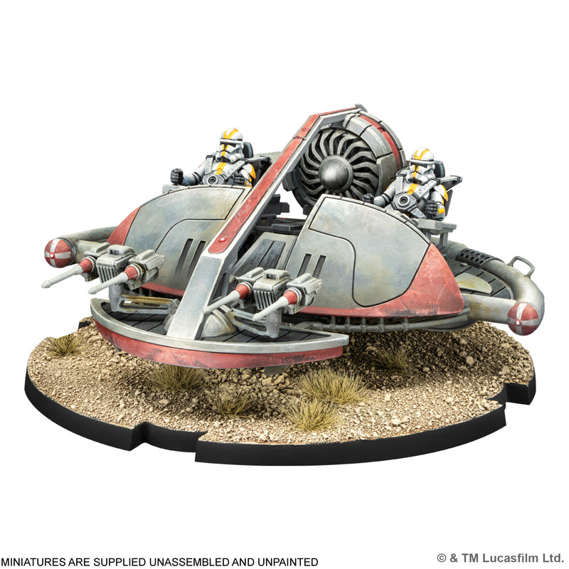 Load image into Gallery viewer, Star Wars: Legion – Infantry Support Platform - Miniature displayed with note that miniatures are supplied unassembled and unpainted. 

