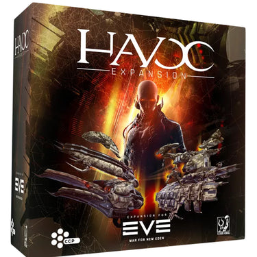 EVE: War for New Eden - Havoc Board Game Expansion - front of box featuring art of space ships 