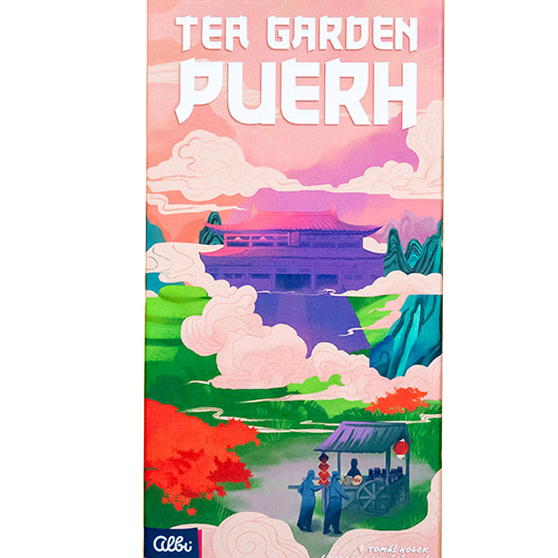 Load image into Gallery viewer, Tea Garden: Puerh Expansion - front of packaging featuring art of a tea stand in a garden.
