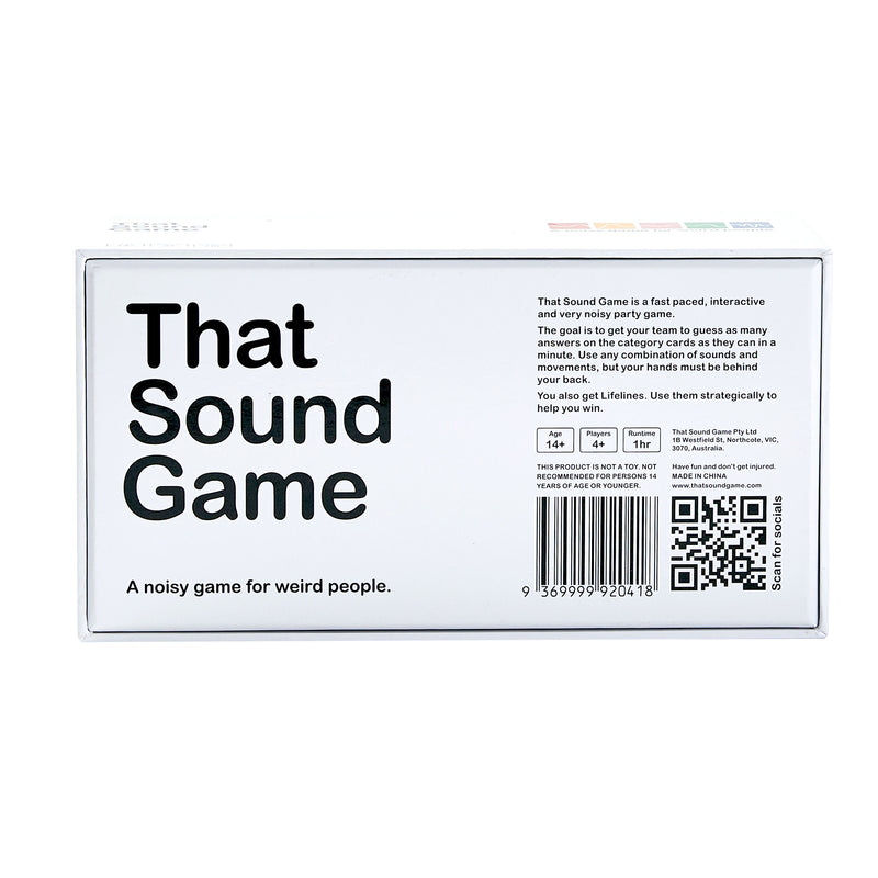 That Sound Game - The Award Winning Party Game - Party Sound Guessing Game for Adults and Teens, Board Game for 2 Players Ages 14 and Up That Sound Game - The Award Winning Party Game - Party Sound Guessing Game for Adults and Teens, Board Game for 2 Players Ages 14 and Up