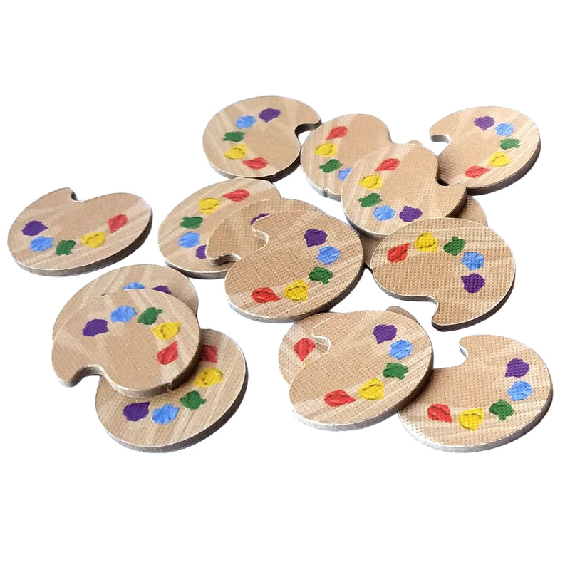Load image into Gallery viewer, Canvas 2nd Edition Board Game - Paint pallet tokens displayed.
