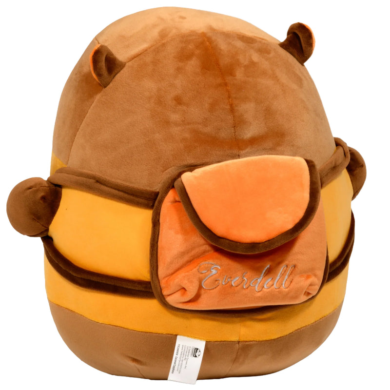 Load image into Gallery viewer, Cozy Critters Everdell Plush Coconut Capybara - Back of capybara plush with mini backpack. 
