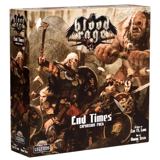 Blood Rage - End Times - Front of box featuring art of Viking warriors.
