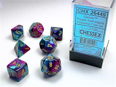 Gemini® Polyhedral Purple-Teal/gold 7-Die Set