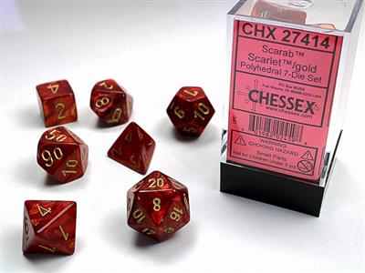 Scarab® Polyhedral Scarlet™/gold 7-Die Set