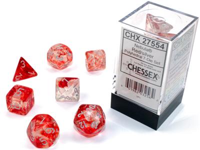 Nebula® Polyhedral Red/silver Luminary™ 7-Die Set