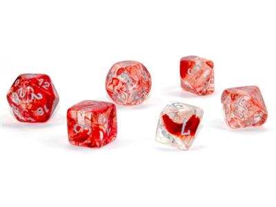 Load image into Gallery viewer, Nebula® Polyhedral Red/silver Luminary™ 7-Die Set
