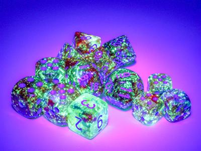 Load image into Gallery viewer, Nebula® Polyhedral Primary™/blue Luminary™ 7-Die Set
