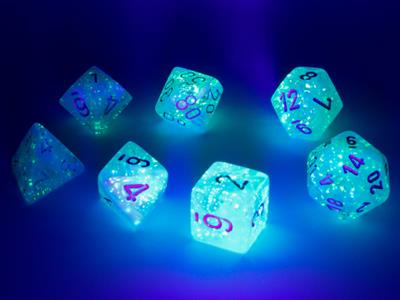 Load image into Gallery viewer, Luminary™ Polyhedral Sky/silver 7-Die Set
