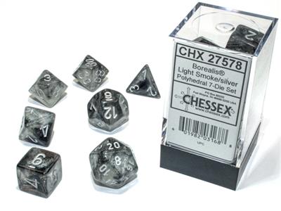 Load image into Gallery viewer, Borealis® Polyhedral Light Smoke/silver Luminary™ 7-Die Set
