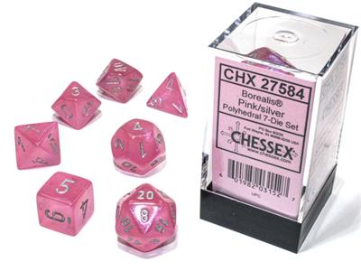 Load image into Gallery viewer, Borealis® Polyhedral Pink/silver Luminary™ 7-Die Set
