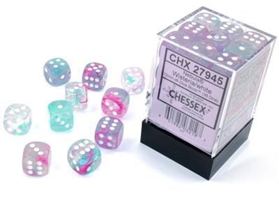 Nebula® 12mm d6 Wisteria/white Luminary™ Dice Block™ (36 dice)