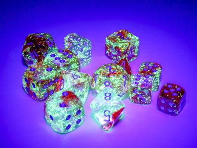 Load image into Gallery viewer, Nebula® 12mm d6 Red/silver Luminary™ Dice Block™ (36 dice)
