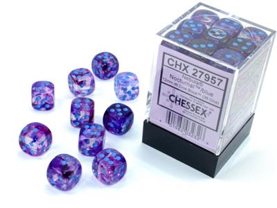 Nebula® 12mm d6 Nocturnal™/blue Luminary™ Dice Block™ (36 dice)