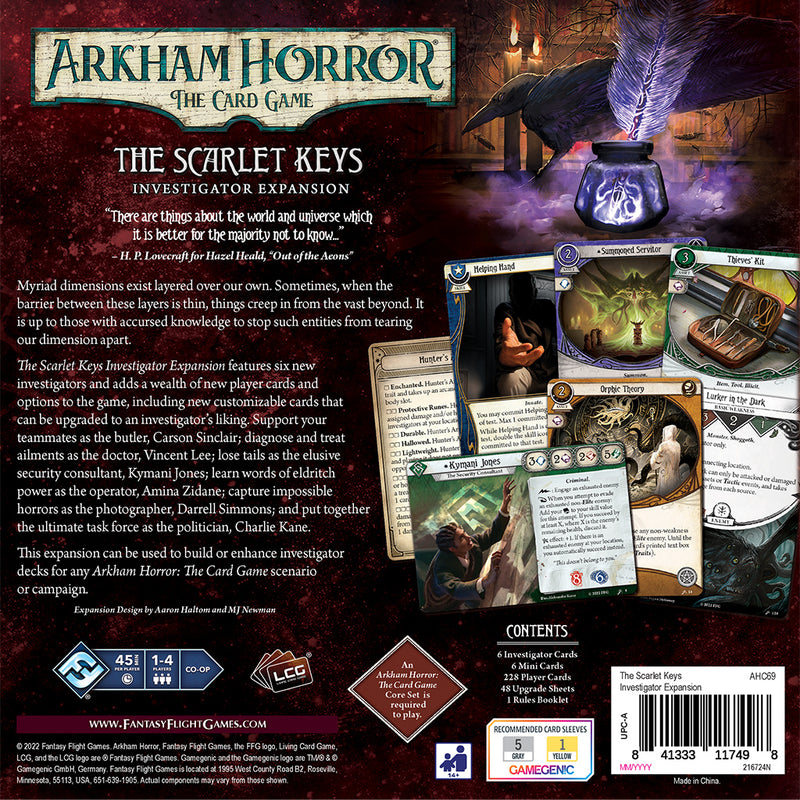 Load image into Gallery viewer, Arkham Horror: The Card Game - The Scarlet Keys Investigator Expansion
