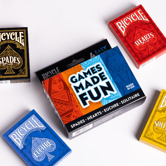 Bicycle 4-Game Pack (Hearts Spades Euchre and Solitaire)