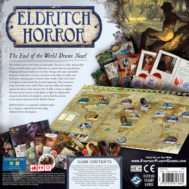 card sleeves for eldritch horror Eldritch Horror Board Game: Lovecraftian Cooperative Mystery Adventure – Asmodee USA