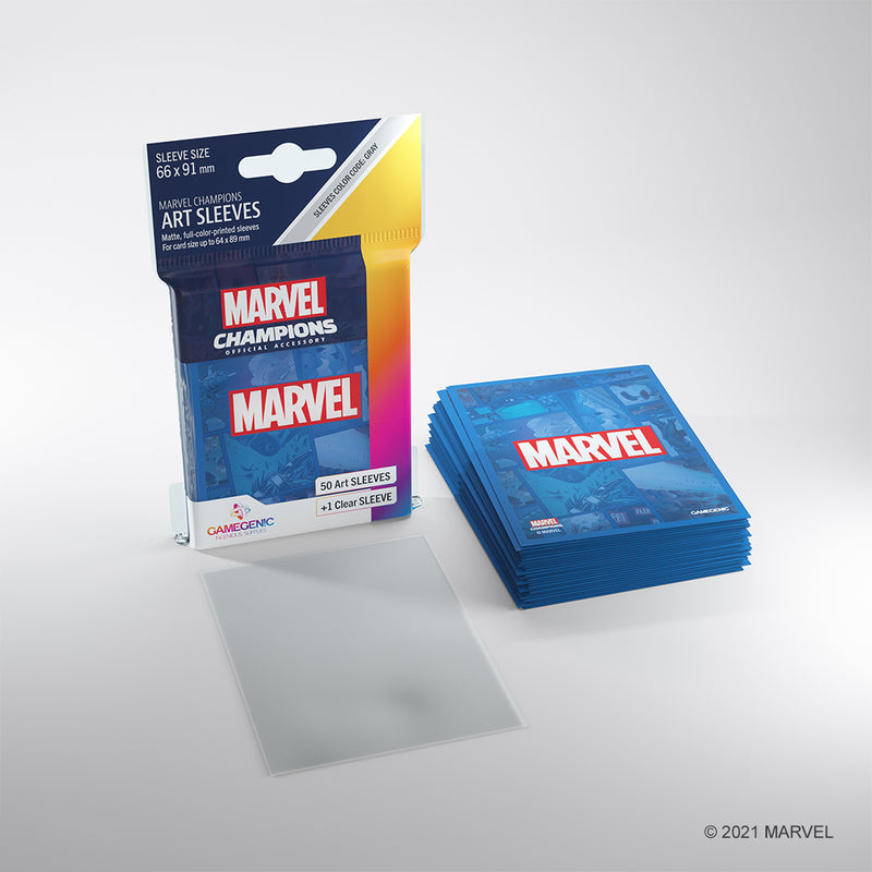 Load image into Gallery viewer, Marvel Card Sleeve Pack: Marvel Blue
