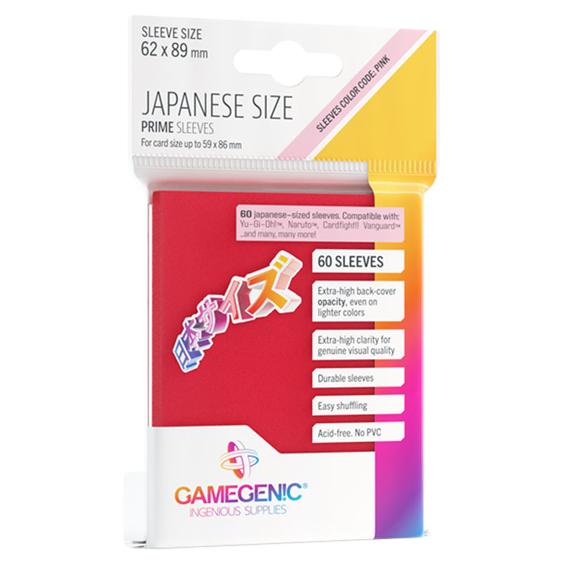 PRIME Japanese Sized Sleeves Red Asmodee USA PRIME Japanese Sized Sleeves Red Asmodee USA