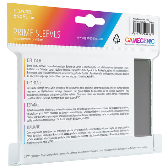 PRIME Sleeves: Gray Asmodee USA PRIME Sleeves: Gray Asmodee USA