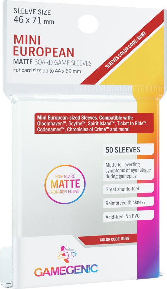 MATTE Sleeves: Mini European (46 x 71 mm)