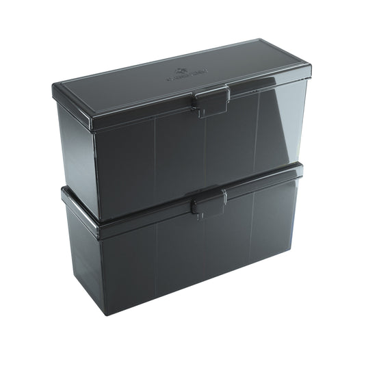 Fourtress Clear Deck Box – Holds 320 Double-Sleeved Cards | 6 Compartments, Stackable & Durable