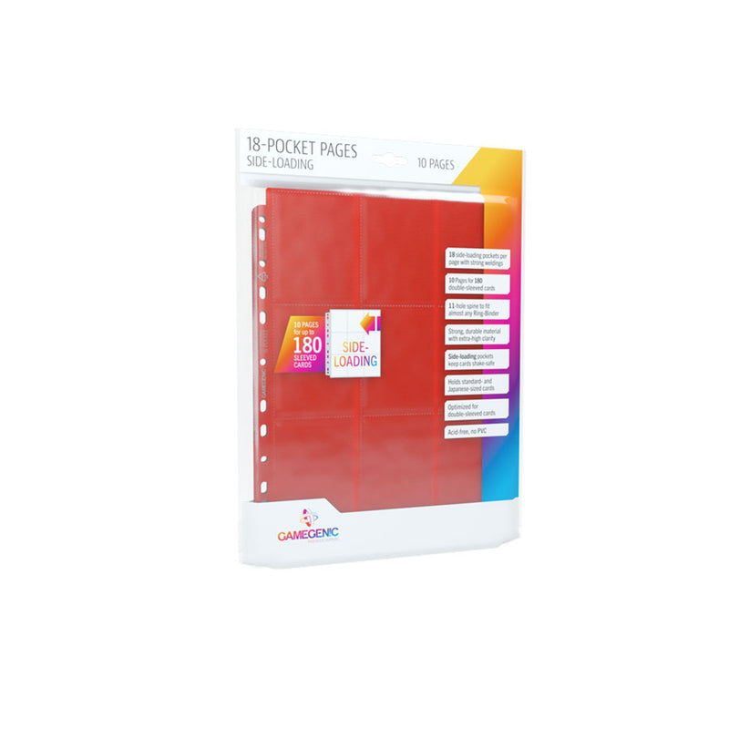 Load image into Gallery viewer, Sideloading 18-Pocket Pages: 10 pg Red
