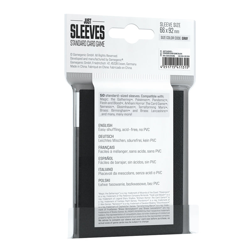 Just Sleeves - Standard Card Game Black Asmodee USA Just Sleeves - Standard Card Game Black Asmodee USA