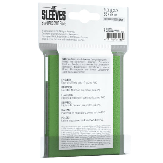 Just Sleeves - Standard Card Game Green Asmodee USA Just Sleeves - Standard Card Game Green Asmodee USA