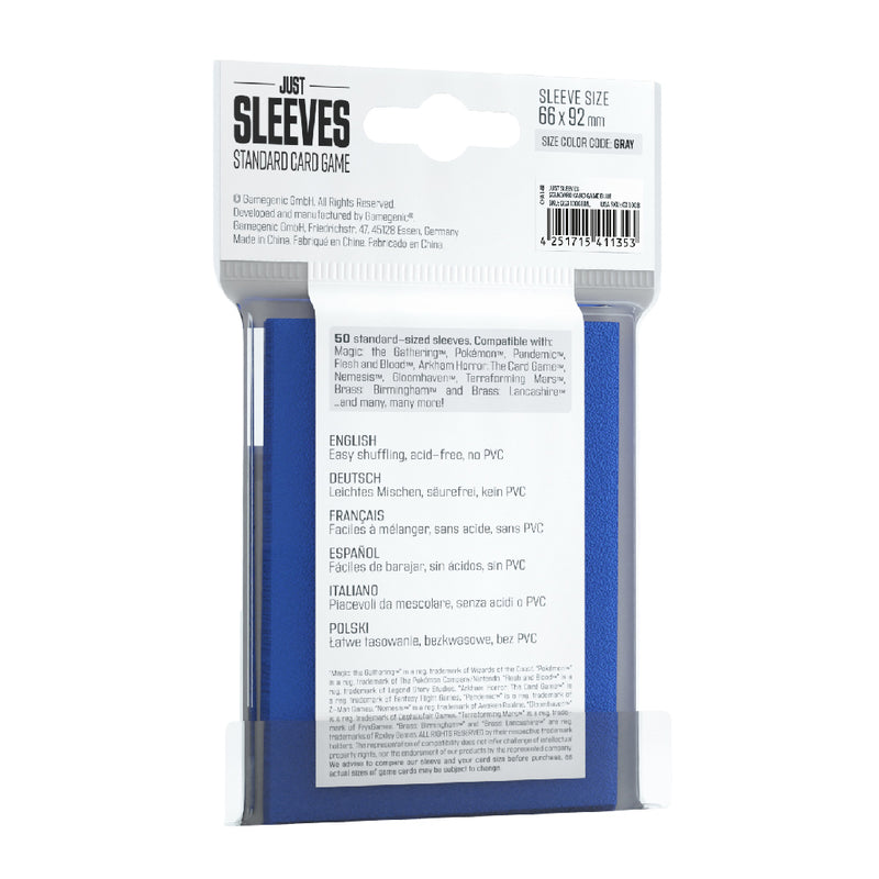 Just Sleeves - Standard Card Game Blue Asmodee USA Just Sleeves - Standard Card Game Blue Asmodee USA