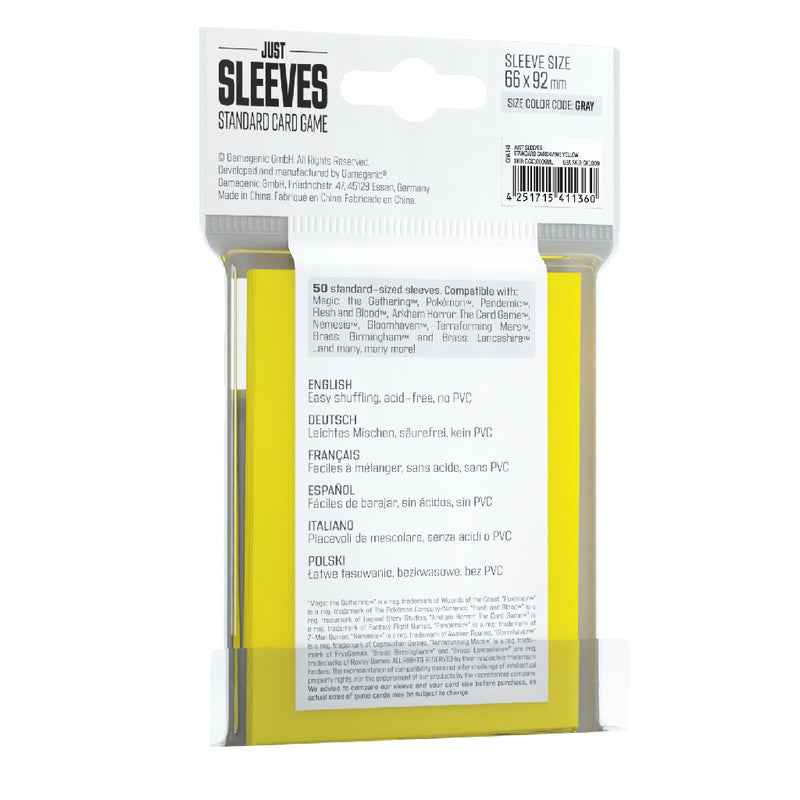 Just Sleeves - Standard Card Game Yellow Asmodee USA Just Sleeves - Standard Card Game Yellow Asmodee USA