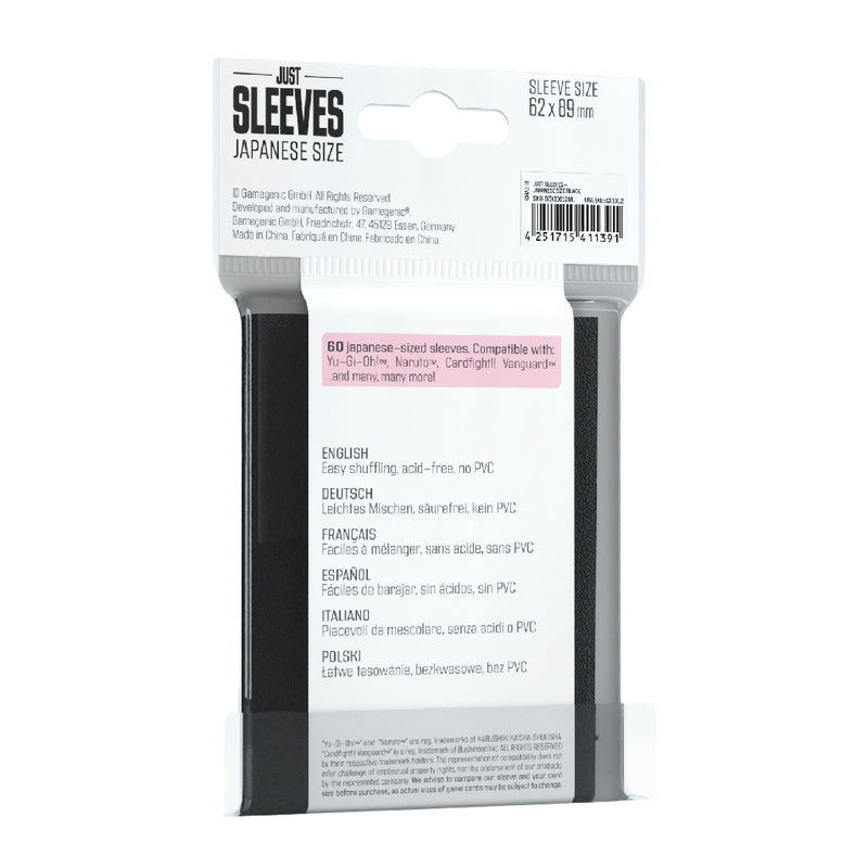 Just Sleeves - Japanese Size Black Asmodee USA Just Sleeves - Japanese Size Black Asmodee USA