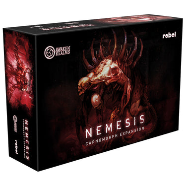 Nemesis: Carnomorph Board Game - front of box featuring art of alien creature.